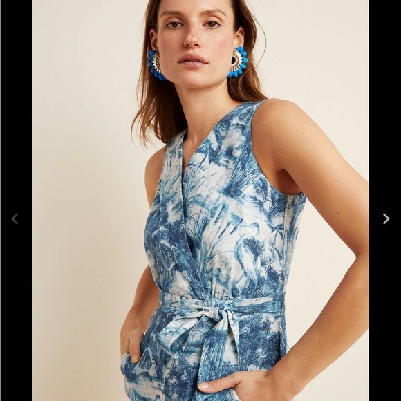 Anthropologie Eva Franco landscape Linen jumpsuit - Picture 4 of 9